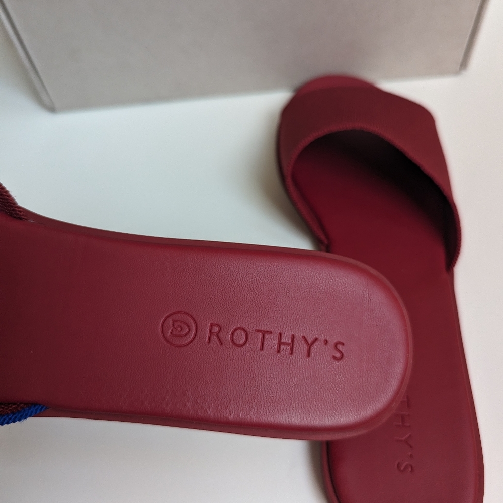 ROTHY'S THE SLIDE SLIP ON SANDALS RED SANGRIA - Picture 9 of 10